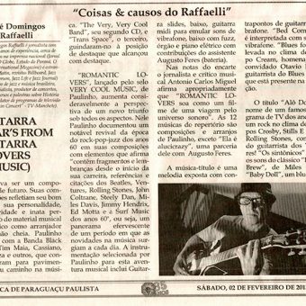 Jornal Folha da Estância traz resenha sobre o disco “Romantic Lovers”