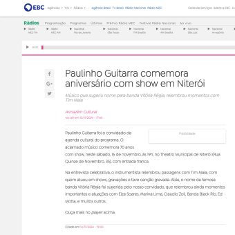 EBC divulga aniversário de 70 anos de Paulinho Guitarra com show Superfly em Niterói
