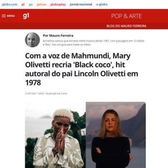 Blog do Mauro Ferreira repercute regravação de Black Coco por Mary Olivetti com participação de Paulinho Guitarra